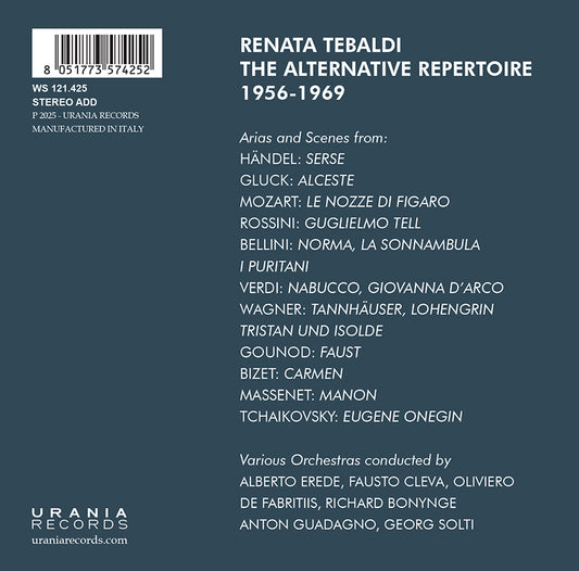 RENATA TEBALDI: THE ALTERNATIVE REPERTOIRE 1956–1969