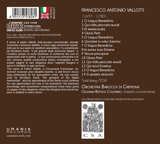 FRANCESCO ANTONIO VALLOTTI: MOTTETTI ANTONIANI