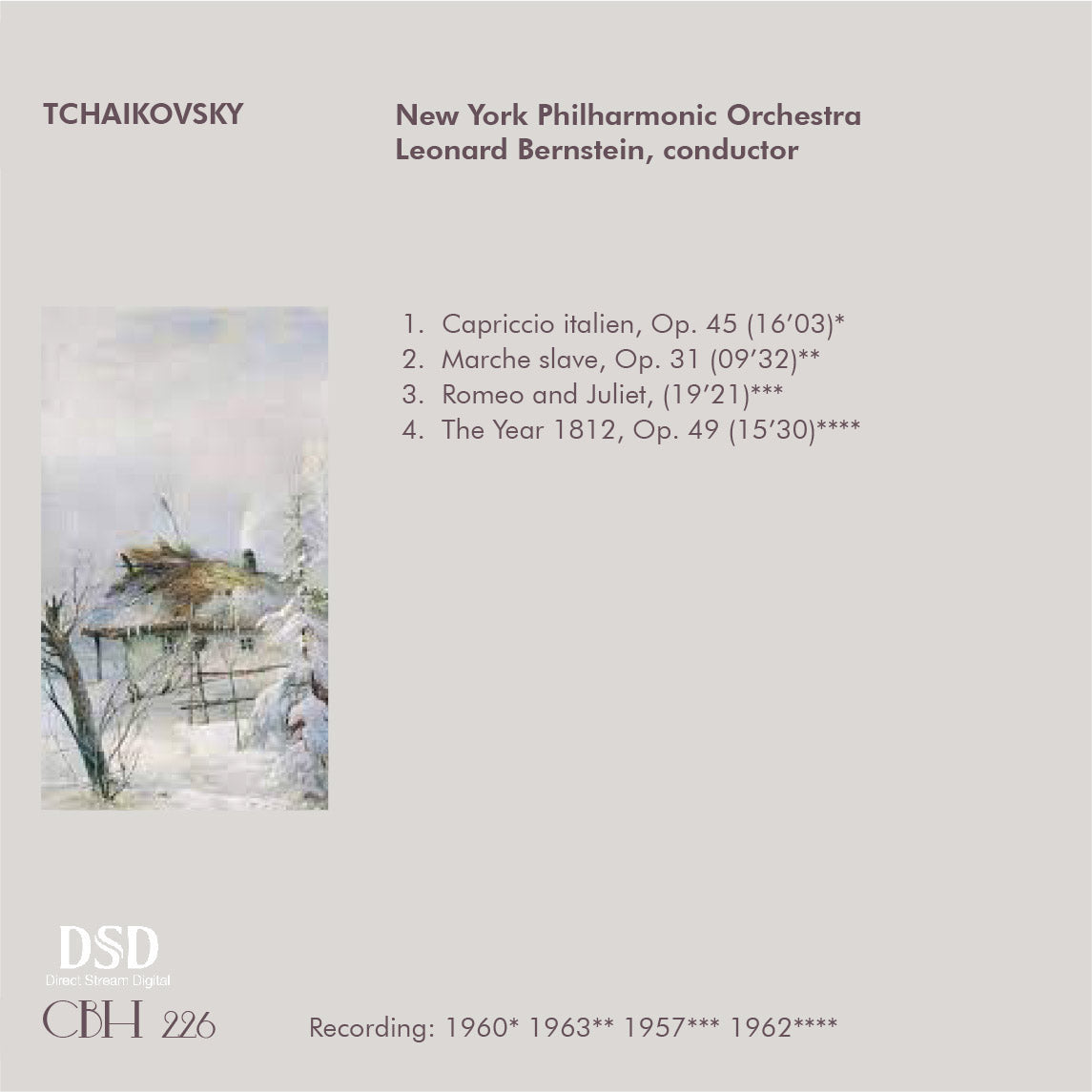 TCHAIKOVSKY: CAPRICCIO ITALIEN | MARCHE SLAVE | THE YEAR 1812 | ROMEO AND JULIET - Leonard Bernstein New York Philharmonic Orchestra
