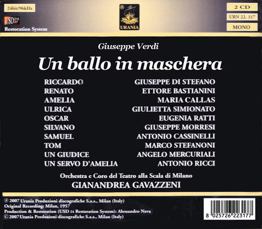 VERDI: UN BALLO IN MASCHERA - CALLAS